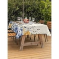 thumbnail image 3 of Outdoor Table Cloth with Umbrella Hole and Zipper, Blue Flowers Waterproof Rectangle Tablecloth 60"x102", Eucalyptus Farmhouse Floral Butterfly Washable Table Cover for Outside Party Patio Picnic, 3 of 8
