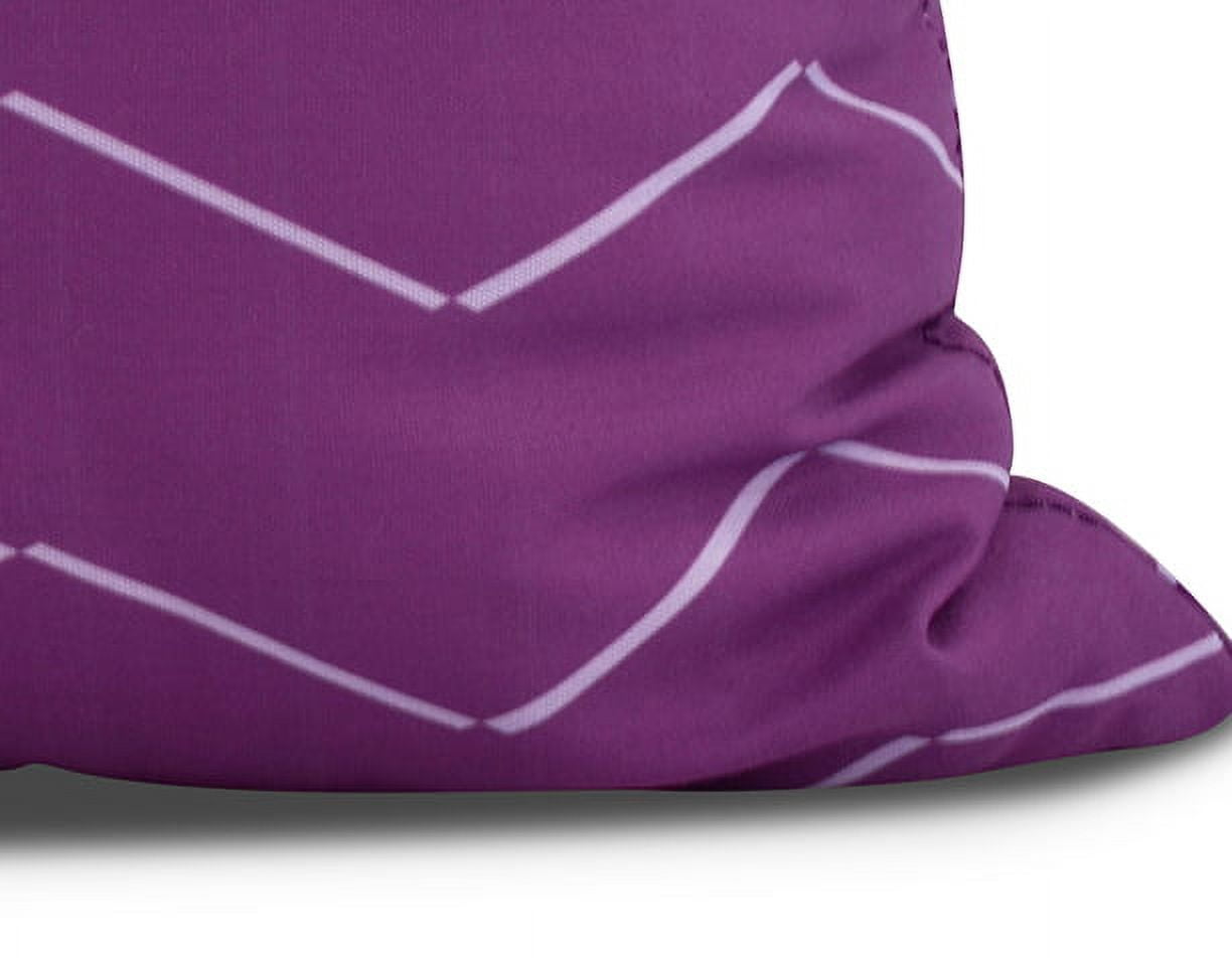 Simply Daisy, 18" x 18" Harlequin Stripe , Geometric Print Outdoor Pillow, Purple
