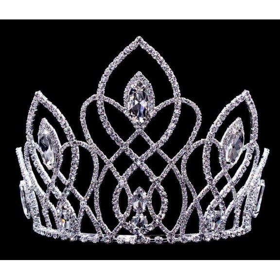 #16650 Vaulted Navette Tiara with Combs 5"