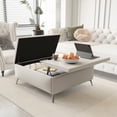thumbnail image 2 of SWQQWEI 35‘’Storage Ottoman Coffee Table with Lift Top, Upholstered Large Square Ottoman for Living, 2 of 10