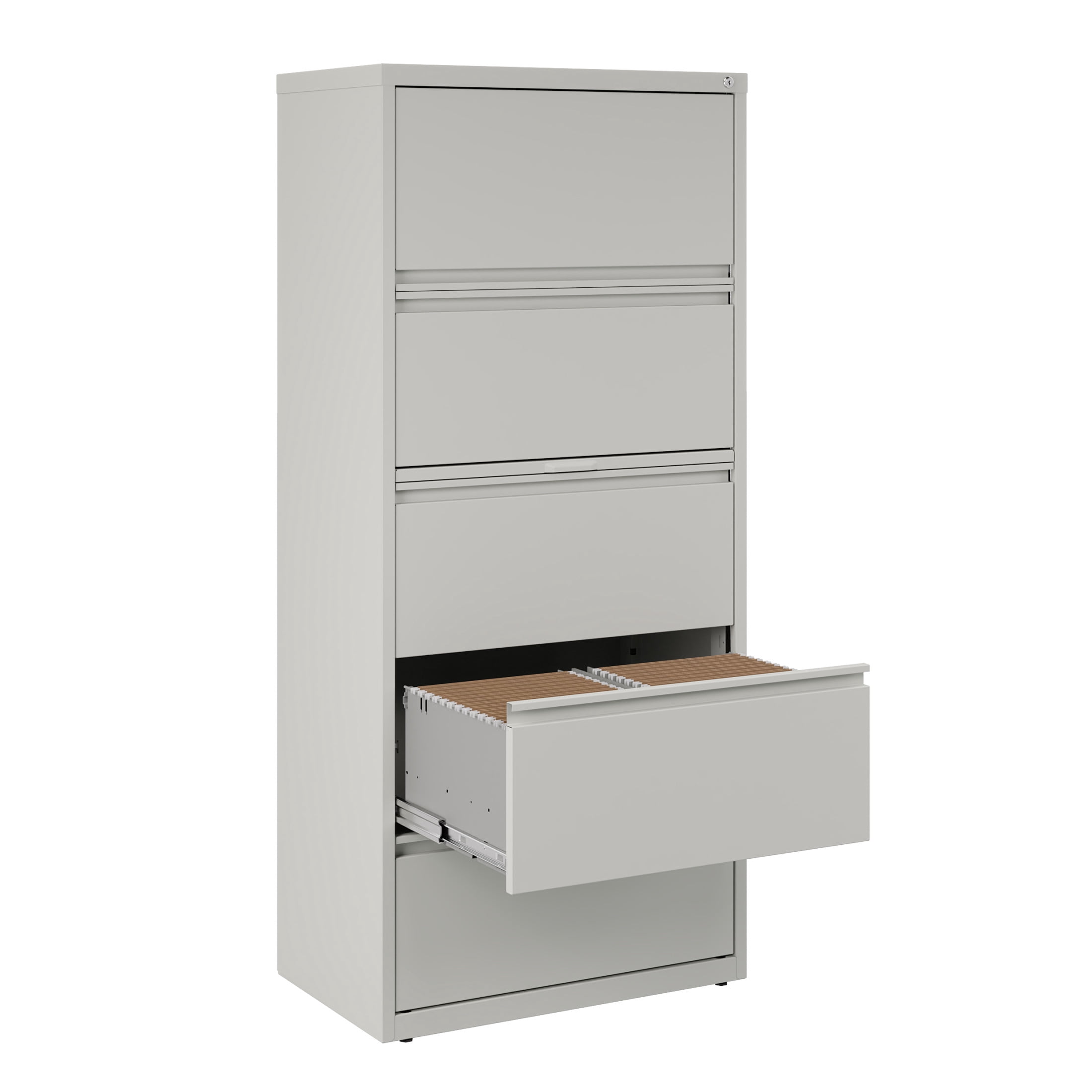 Hirsh 30 inch Wide 5 Drawer Metal Lateral File Cabinet for Home and Office, Holds Letter, Legal and A4 Hanging Folders, Gray