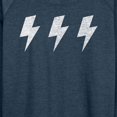 thumbnail image 3 of Instant Message - Row Of 3 Lightning Bolts - Women's Lightweight French Terry Long Sleeve Shirt, 3 of 6