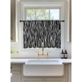 thumbnail image 3 of Sheer Curtains 54 Inch Length, Black Striped Semi Sheer Curtains Light Filtering Window Treatment, Retro Wave Lines Texture Simple Privacy Voile Drapes for Living Room Bedroom 52x54 Inch, 3 of 7