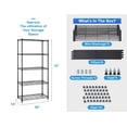thumbnail image 3 of CL.HPAHKL 5-Tier Adjustable Wire Shelving Unit, NSF Certified Commercial Metal Storage Rack 1250 LBS Capacity, Adjustable Steel Shelves for Kitchen, Garage, Restaurant, 36" L x 14" W x 72" H, Black, 3 of 6