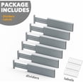 thumbnail image 7 of SpaceAid Bamboo Dresser Drawer Dividers 6 Pack, 4.65“ High Adjustable 12.5“-17” Drawer Organizers for Clothing, Gray, 7 of 7