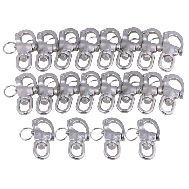 20 x Small 304 Stainless Steel Snap Shackle Quick Release Swivel Bail ...