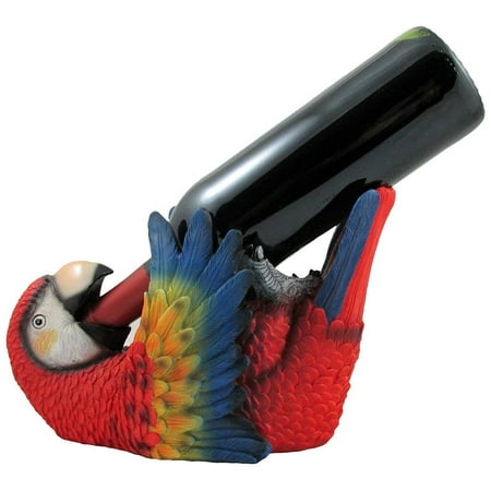 Wine Bar Restaurant (Decorative Parrot Wine Bottle Holder Single Bottle Countertop Wine Rack for Restaurant, Bar or Kitchen As Beach and Tropical Decor by Home 'n)