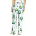 thumbnail image 3 of Pajama Pants Women, Train Pattern green Sweatpants Soft Sleep Lounge Pants, Casual PJ Bottoms Pants with Pockets, 3 of 5