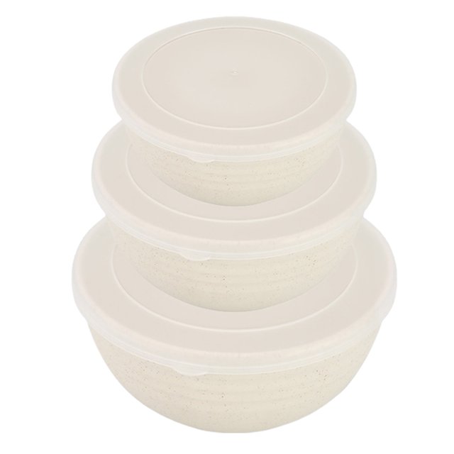 Hyasfey 3Pcs/Set Cereal Bowls with Lid Lightweight BPA-Free Dinner Bowls for Noodles Rice Fruit Soup Dishwasher Microwave Safe Multifunctional Storage Containers Silicone Sealed Dinnerware Set