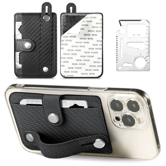 Boovnll Purses for Women, Multifunctional Adhesive Phone Wallet Card, Mobile Phone Card Case, Card Cover, Multiple Card, Zipper, Hand Back Sticker Card Case, Purse, Purses, Handbags