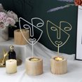 Abstract Faces Stand Yokua Nordic Abstract Face Art Candlestick Candle Stand Wrought Iron ...