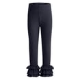 thumbnail image 6 of Wxirdiow Toddlers Skinny Leggings Girls Yoga Pants Ruffled Ankle Leggings Soft Stretchy Dance Pants Kids Gymnastics Playwear Navy Size,3-4 Years, 6 of 6