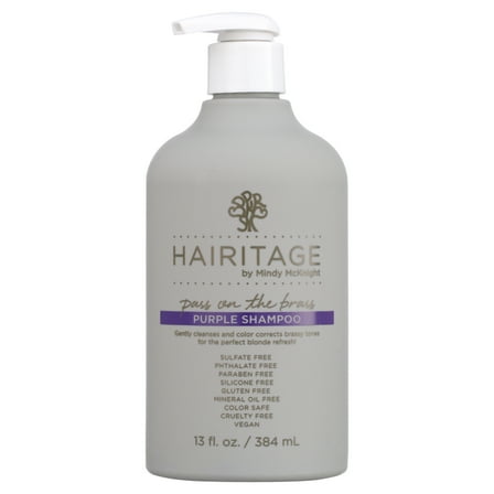 Hairitage Pass on the Brass Purple Shampoo with Jojoba Oil for Blonde & Color-Treated Hair, 13 oz