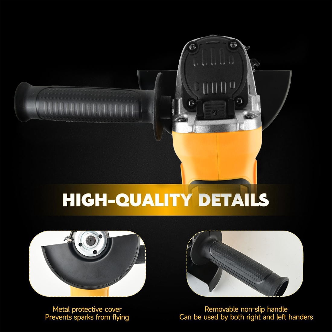 20V Brushless Cordless Angle Grinder, 4-1/2" Grinder Fit for Dewalt 20V MAX Battery (Battery Not Included), with 4 Variable Speeds for Cutting, Grinding, Polishing