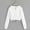 White, variant on Women'S Zip Up Hoodies Casual Solid Hooded Jacket Loose Long Sleeve Trendy Short Hooded Sweatshirt Tops With Pocket Black S