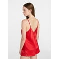 thumbnail image 4 of Joyspun Women’s Lace Trim Satin Valentine's Day Cami and Shorts Set, Sizes S-3X, 4 of 6