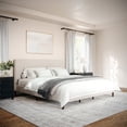 thumbnail image 5 of Martha Stewart Britta King Upholstered Platform Bed with Rounded Headboard, Piped Detailing and Cushioned Siderails, Wood Slat Bottom, No Box Spring Needed, Beige, 5 of 11