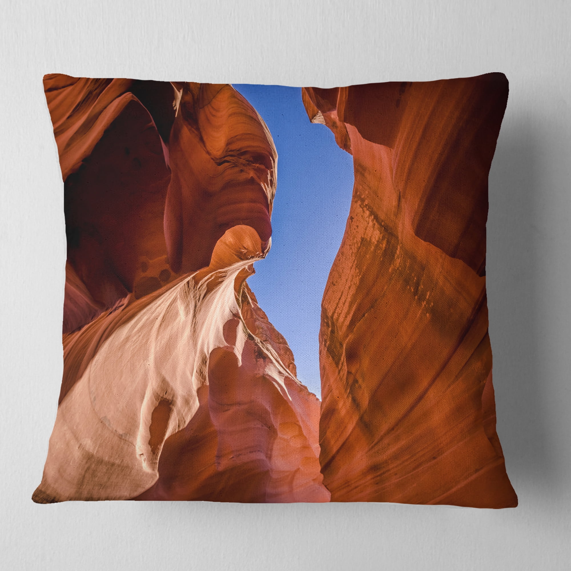 Designart Grand Antelope Canyon - Landscape Photography Throw Pillow - 16x16