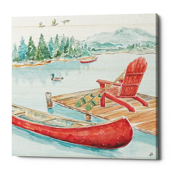 Epic Graffiti 'Lake Moments IV' by Daphne Brissonnet, Giclee Canvas Wall Art, 12"x12" 18" x 18"