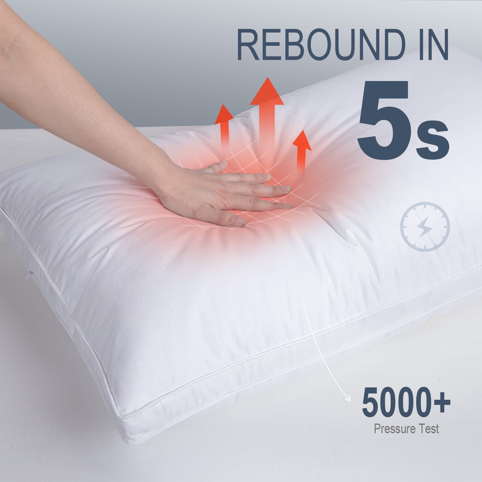 COOKEY Goose Feather & Down Pillow Standard Size 20"x26" – Hotel Quality Bed Pillow for Sleeping, 100% Organic Cotton Cover, Hypoallergenic – Standard Pillow Set of 2