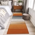 thumbnail image 4 of 2'x6' Rug Runners for Hallways Kitchen, Burnt Orange Gray Ombre Non Slip Entryway Beside Floor Carpet Runner, Vintage Farmhouse Wooden Washable Laundry Room Bedroom Throw Rugs Mat for Family Pet, 4 of 8