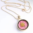 thumbnail image 4 of EOEMY Women Circle Dried Flowers Sliver Plated Bead Chain Pendant Necklace Jewelry New-2#Flower, 4 of 5