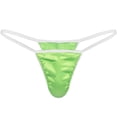 thumbnail image 1 of Mens Sexy Smooth Silky Satin Underwear Thongs Front Bulge Pouch Gay Male Jockstrap T-back G-string Briefs Slip Hommes UnderpantsOneSize Gong Bohan LED, 1 of 1