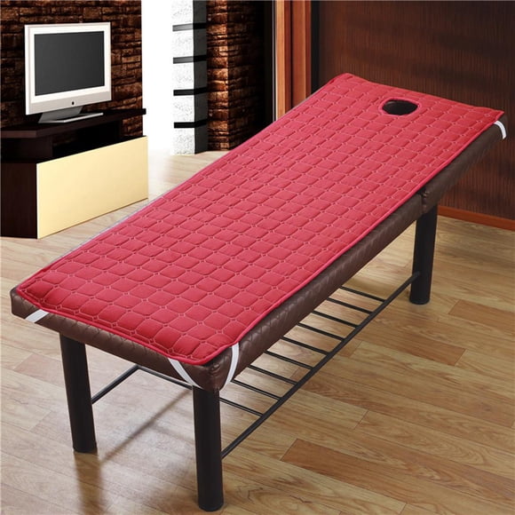 Sábana de Colchón de Cama de Masaje de Salón con Orificio para El Rostro , Vino rojo Macarena Colchón de mesa de masaje