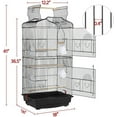 thumbnail image 5 of Yaheetech 41'' H Open Top Metal Bird Cage with Four Feeders, Black, 5 of 11