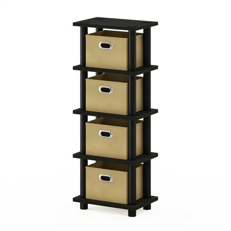 Furinno 99150EX/BK/LB LACi 4-Bins System Rack, Espresso