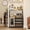 Grey With Light, variant on 3-Tier Wine Bar Cabinet Wine Rack, Wine Cabinet with Storage, Coffee Bar Cabinet with Glass Holder & Mesh Door, Home Bar Cabinet for Living Room, Storage Liquor Cabinet, Brown