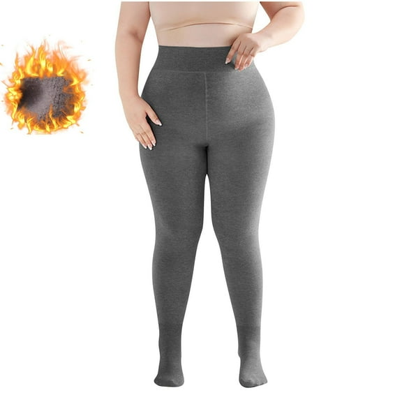 ABATAB Plus Size Pantyhose for Women Slimming Warm Tights Sherpa Lined Stretchy No See Through Comfy Soft Comfortable Leggings