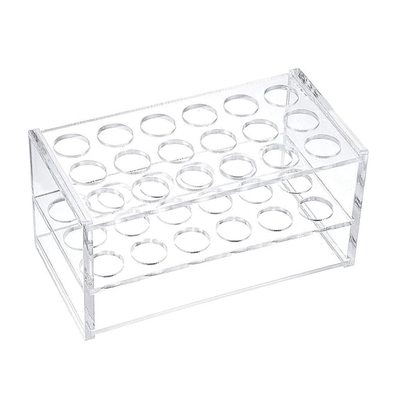 Acrylic Test Tube Rack Holder, 18-Well Lab Stand for 10ml and 15ml Tubes, 17mm Diameter Clear PMMA Tube Organizer