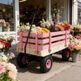 thumbnail image 4 of Wooden Pull Wagon with Removable Side Rails – Heavy Duty All-Terrain Garden Cart, Portable Outdoor Toy Wagon for Beach, Camping, Backyard Play, 4 of 7