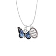 thumbnail image 2 of Delight Jewelry Silvertone Large Blue Butterfly with 6 AB Crystals Best Mom Ever Charm Necklace, 2 of 4