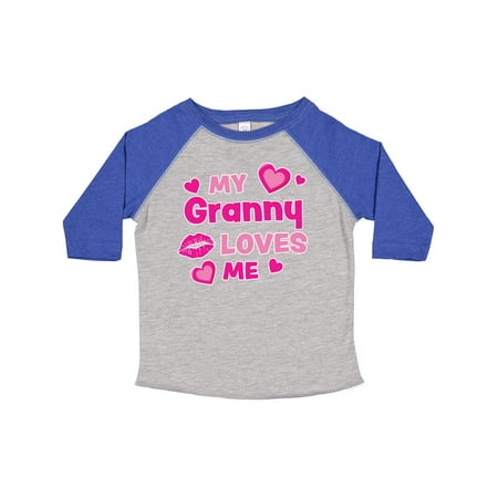 

Inktastic Valentine s Day My Granny Loves Me Hearts and Lips Gift Toddler Boy or Toddler Girl T-Shirt