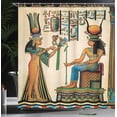 thumbnail image 4 of Ambesonne Egyptian Shower Curtain, Old Egyptian Papyrus, 69"Wx84"L, Multicolor, 4 of 5