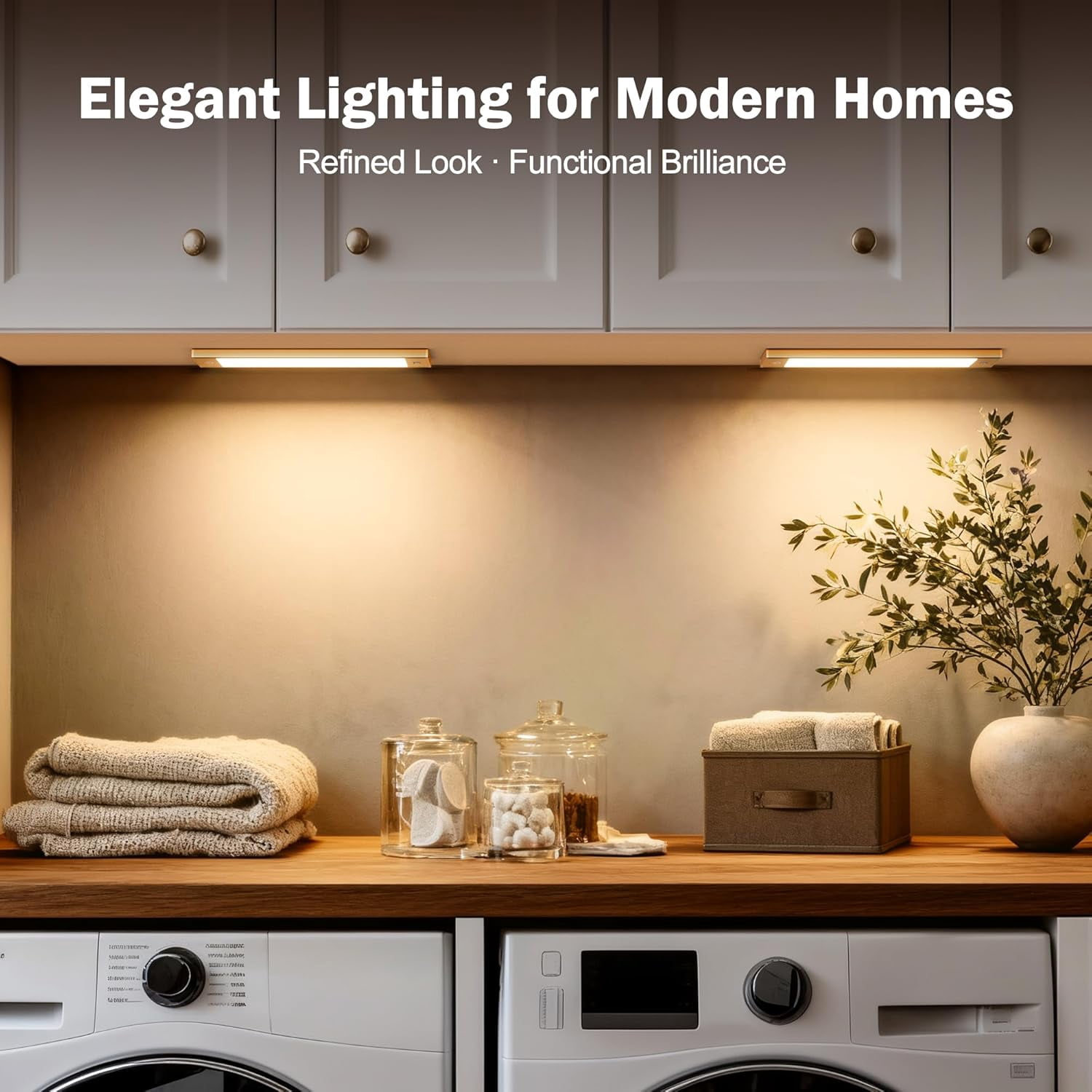 V4light Rechargeable Motion Sensor Under Cabinet Light, Magnetic LED Bar 1500mAh Gold, Dimmable 3 CCT (9 in)