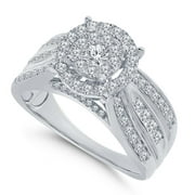 10K WHITE GOLD 1 CARAT WOMEN REAL DIAMOND ENGAGEMENT RING WEDDING RING BRIDAL