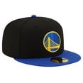 thumbnail image 3 of Men's New Era Black/Royal Golden State Warriors 2-Tone 59FIFTY Fitted Hat, 3 of 6