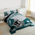 thumbnail image 3 of Manfei Green Football Helmet Bedding Comforter Set,Rugby Sport Twin Comforter Sets,Boys Ball Game Bedding Set For Kids,Ultra Soft Home Decor Reversible,2pcs, 3 of 8