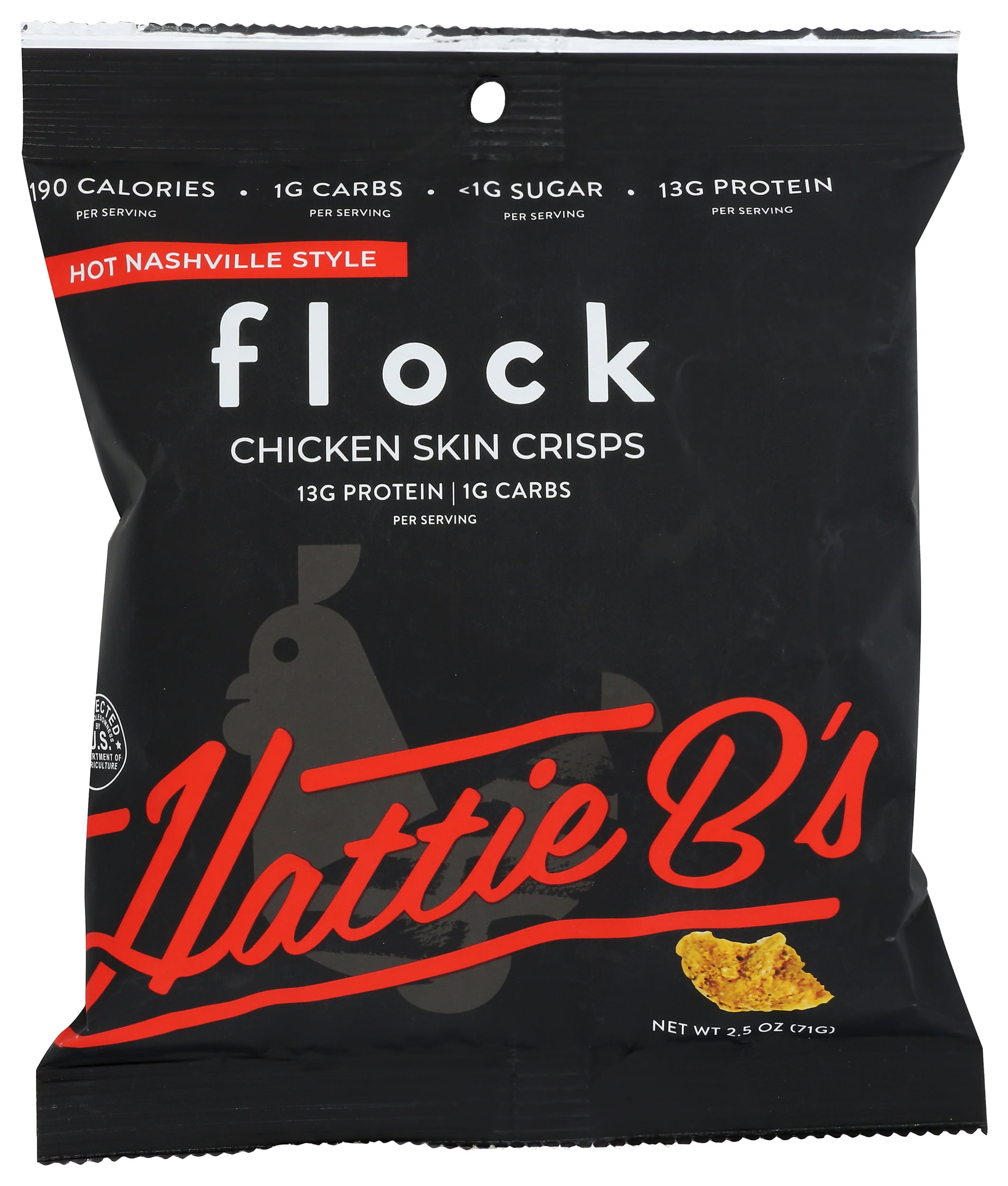 Flock Chicken Chips Chips Chicken Skin Hattie 2.5 Ounce Pack Of 8