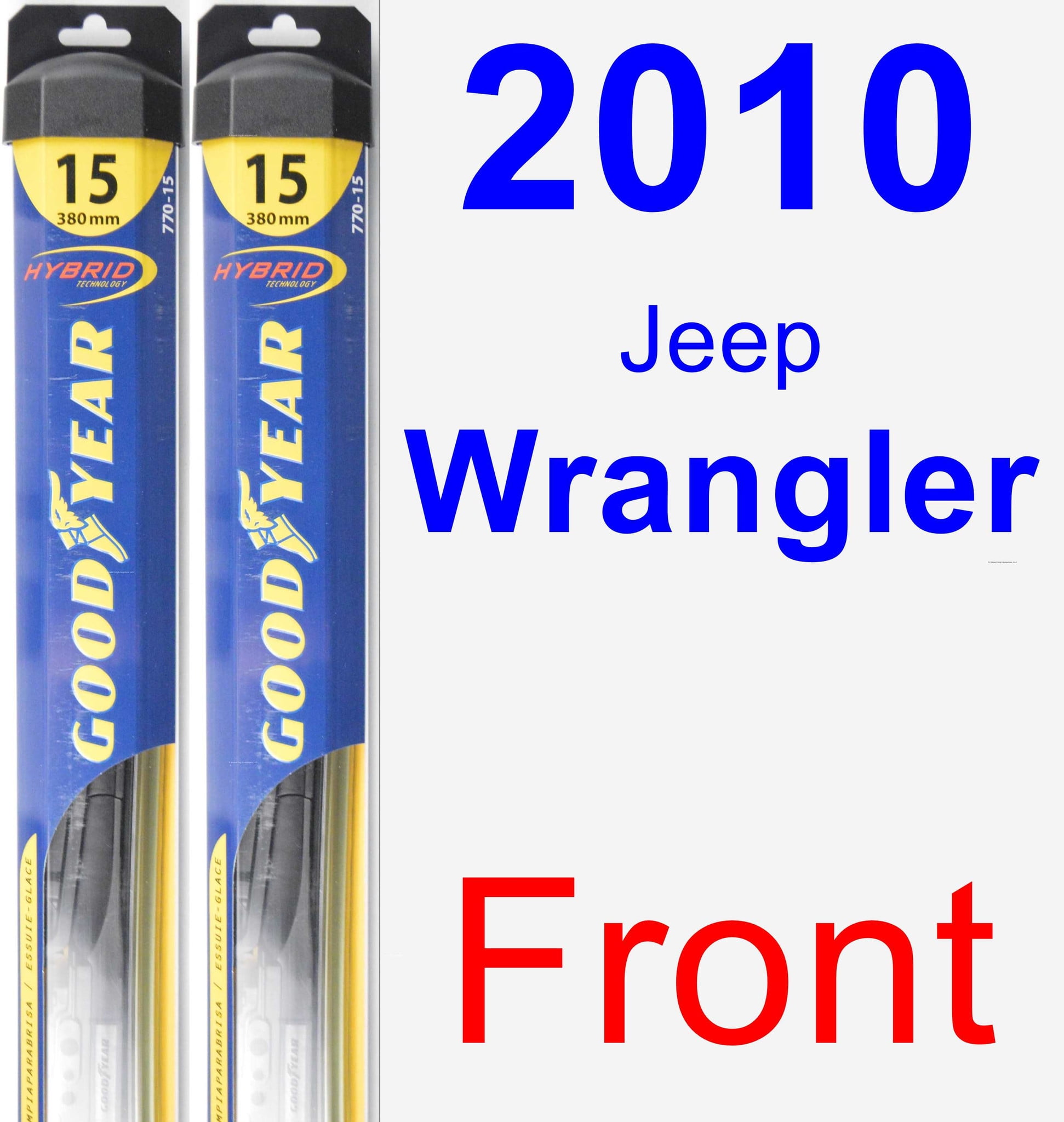 2010 Jeep Wrangler Wiper Blade Set/Kit (Front) (2 Blades) - Hybrid -  