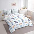 thumbnail image 2 of jejeloiu Blue Cow Print Cowboy Boot 7-Piece Bedding Comforter Set Kids,Dreamy Princess Bow King Bedding Sets For Girls,Reversible, 2 of 7