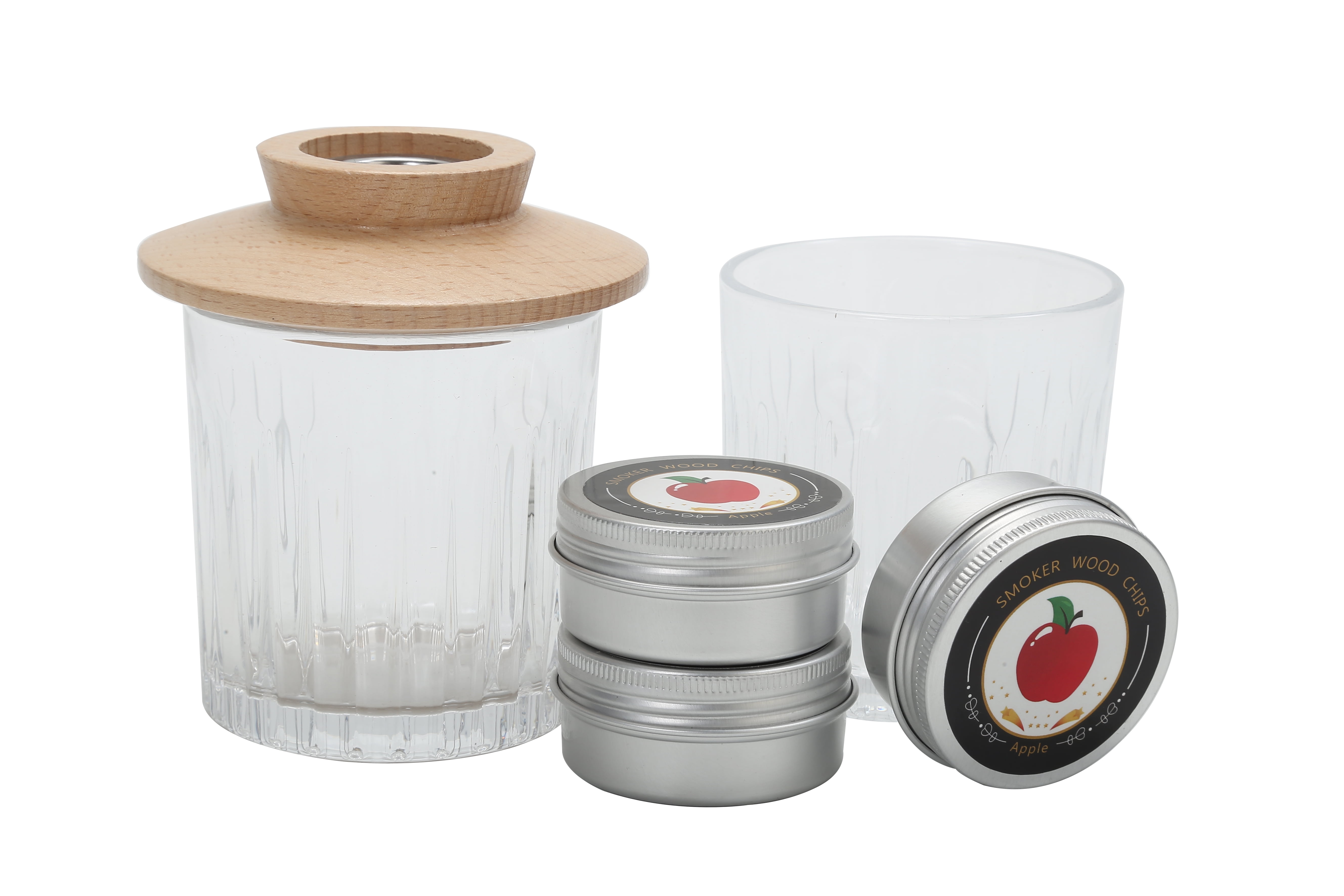 Highland Heritage Whiskey Smoker - 3 Natural Wood Chips Flavors, 2 Glasses, Smoker - Cocktail Smoker Infuser Kit