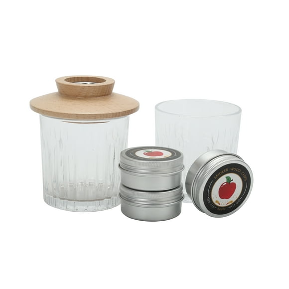 Highland Heritage Whiskey Smoker - 3 Natural Wood Chips Flavors, 2 Glasses, Smoker - Cocktail Smoker Infuser Kit