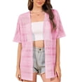 thumbnail image 3 of Uvplove Women Swimsuit Cover Up Crochet Summer Bathing Suit Swimwear Beach Vacation Outfits,Light Pink,XXL, 3 of 14