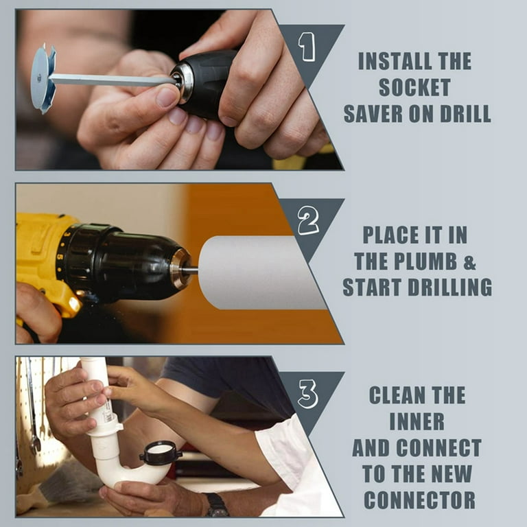 2In PVC Pipe Reamer Plumbing Fitting Saver Bit Socket Saver Bit for Removing SCH 40 From Hub Practical Plumbing Tools