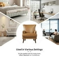 thumbnail image 6 of Faux Leather Accent Chairs Set of 2 Lounge Club Armchairs Home Living Room Camel, 6 of 8