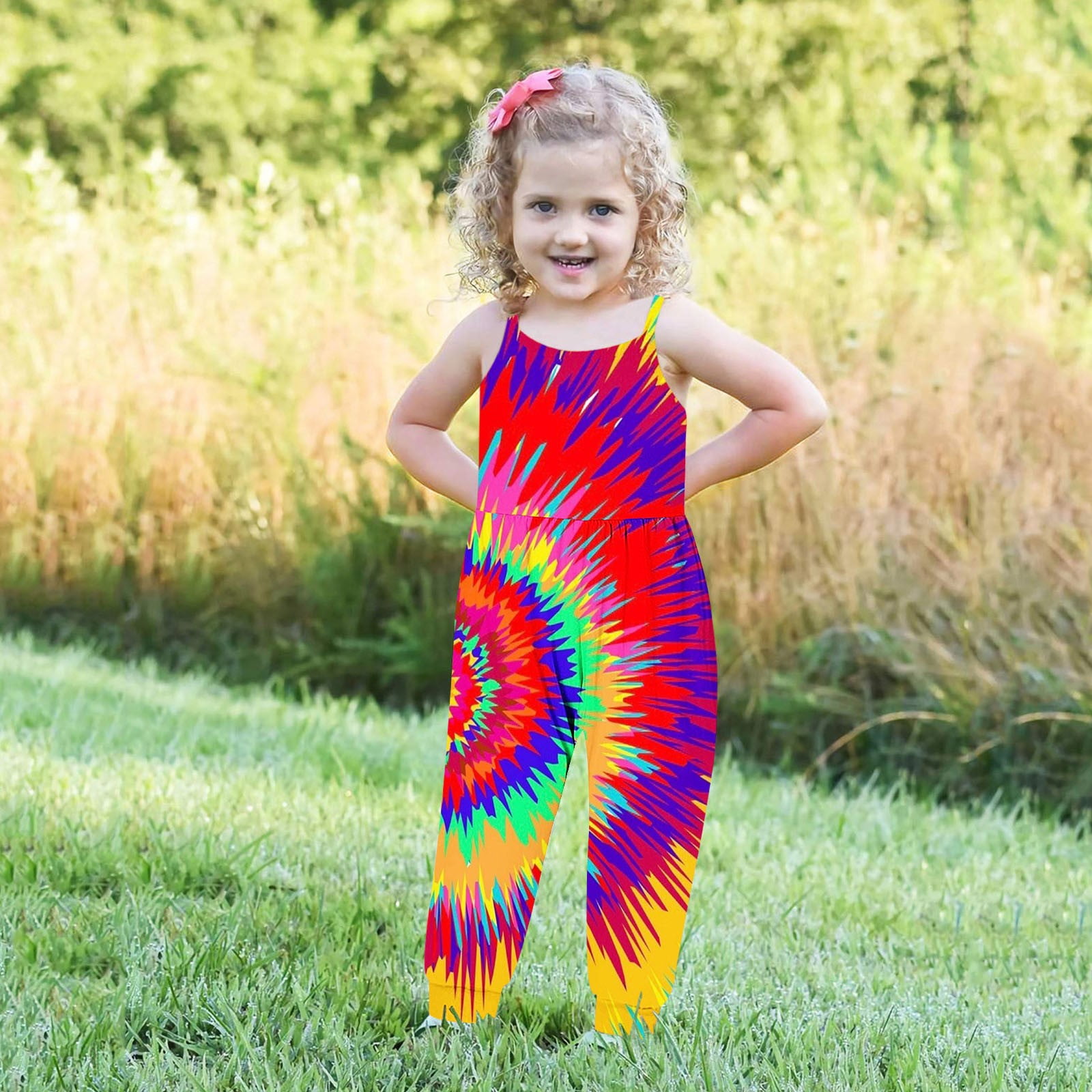 Canada Day Kcavykas Fall Kids Clothes Clothes for Kids Toddler Girls Kids Printing Jumpsuit Playsuit Strap Romper Summer Outfits Clothes Walmart